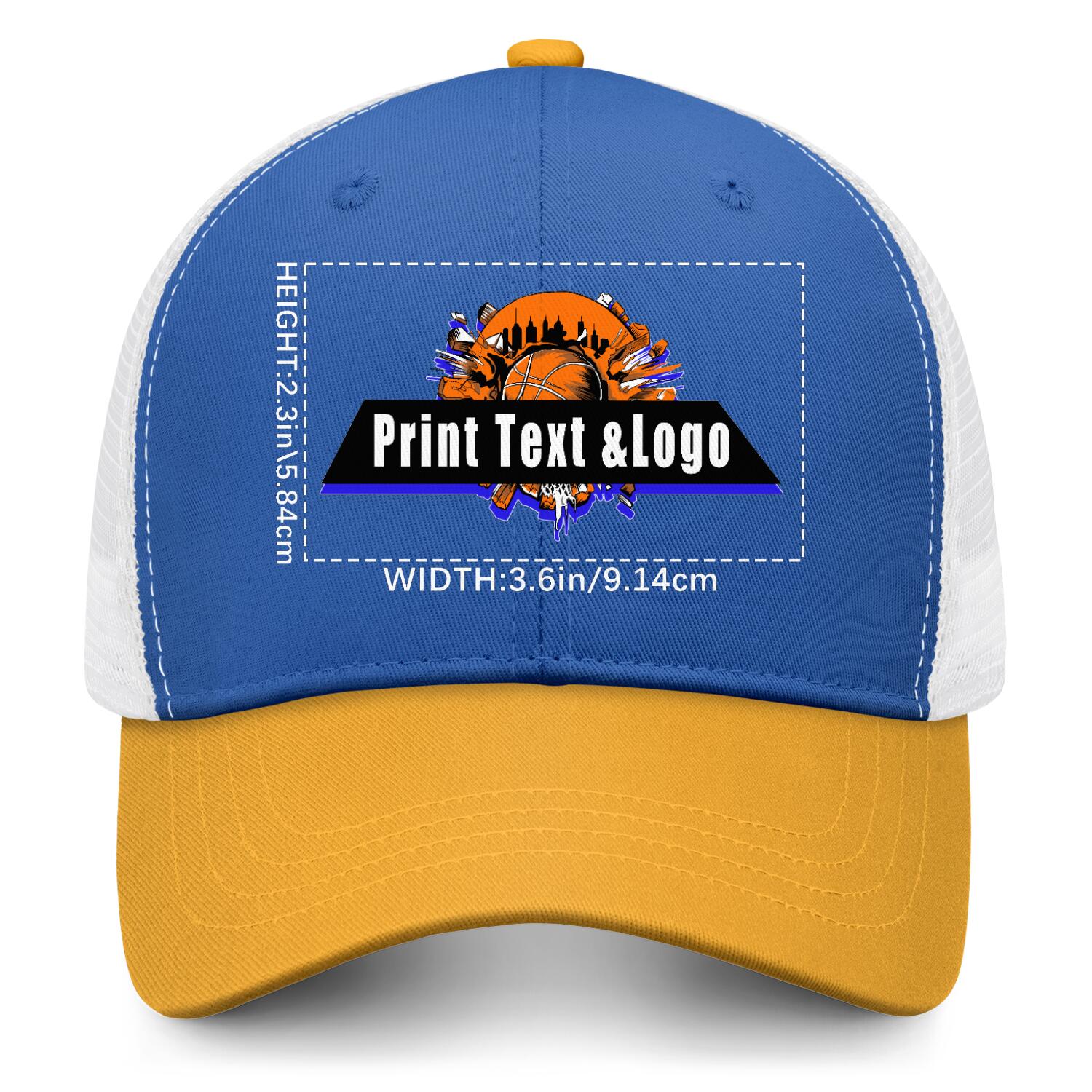 Personalized Blue Yellow 5-Panel Duckbill Cap Your Unique Style Your Way enthsush