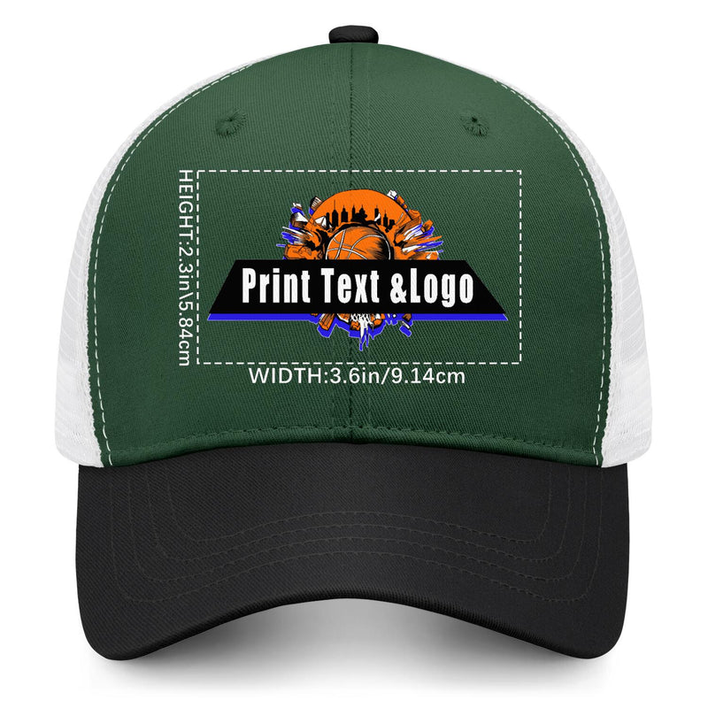 Personalized Green Black 5-Panel Duckbill Cap Your Unique Style Your Way