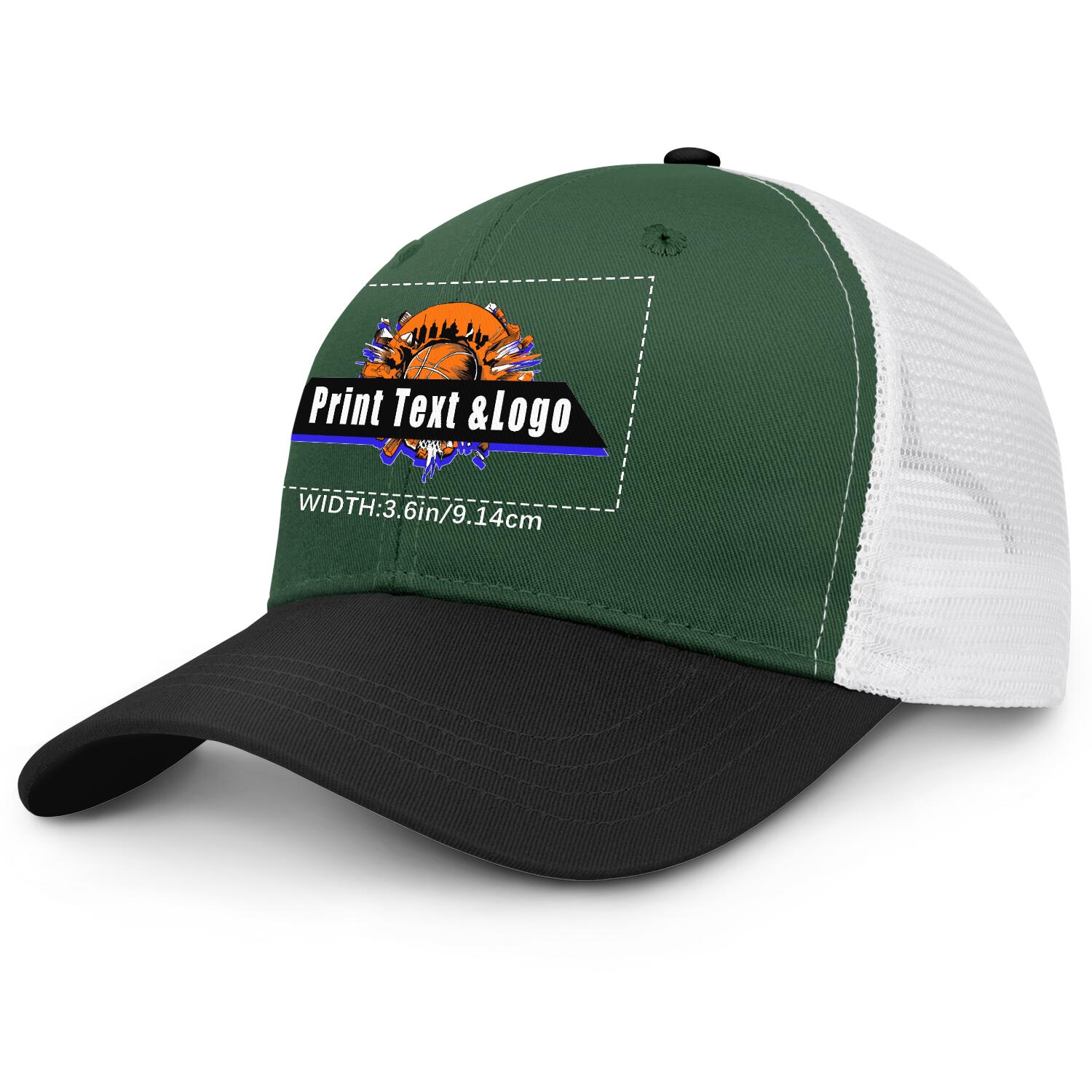 Personalized Green Black 5-Panel Duckbill Cap Your Unique Style Your Way enthsush