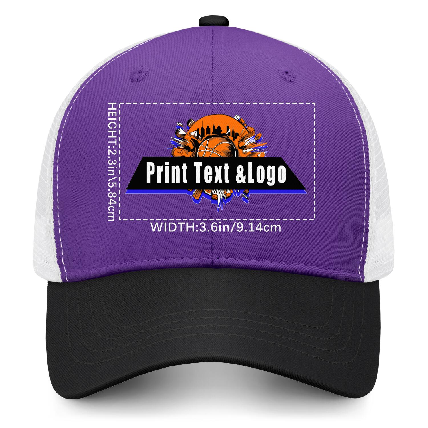 Personalized Purple Black 5-Panel Duckbill Cap Your Unique Style Your Way enthsush