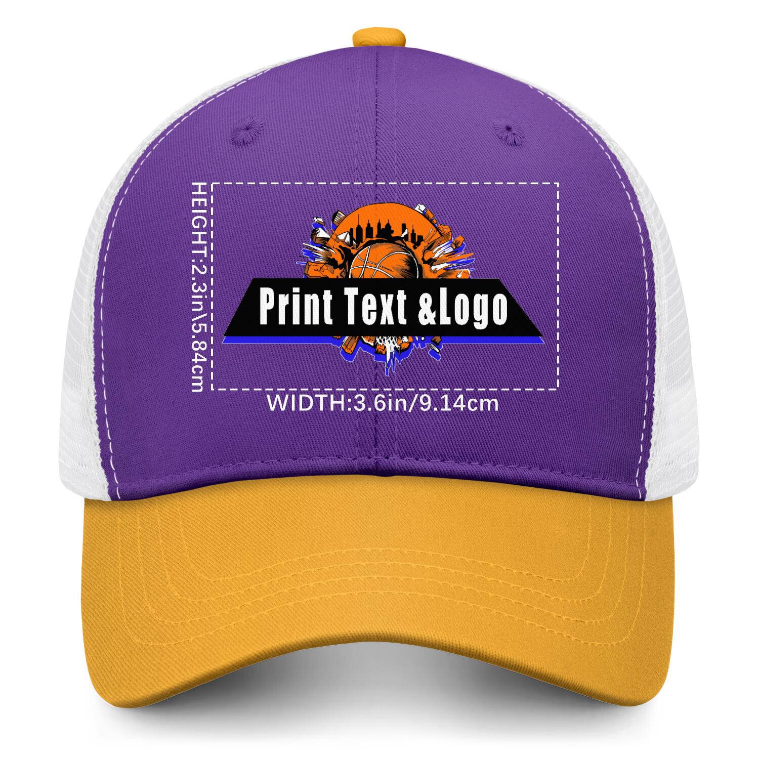 Personalized Purple Yellow 5-Panel Duckbill Cap Your Unique Style Your Way enthsush