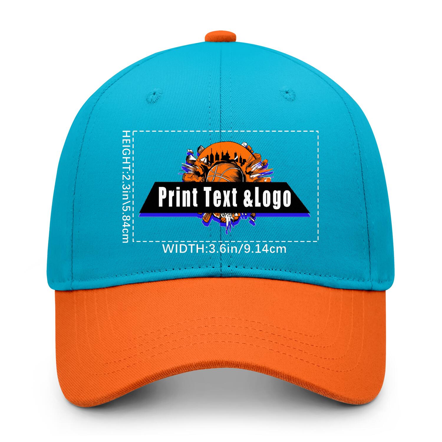 Personalized Aquamarine Orange 5-Panel Duckbill Cap Your Unique Style Your Way enthsush