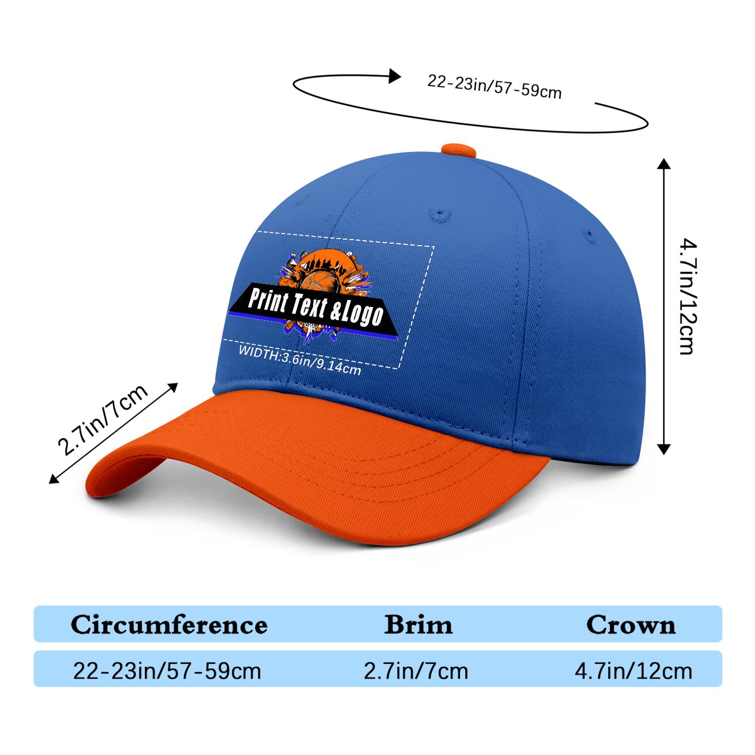 Personalized Aquamarine Orange 5-Panel Duckbill Cap Your Unique Style Your Way enthsush