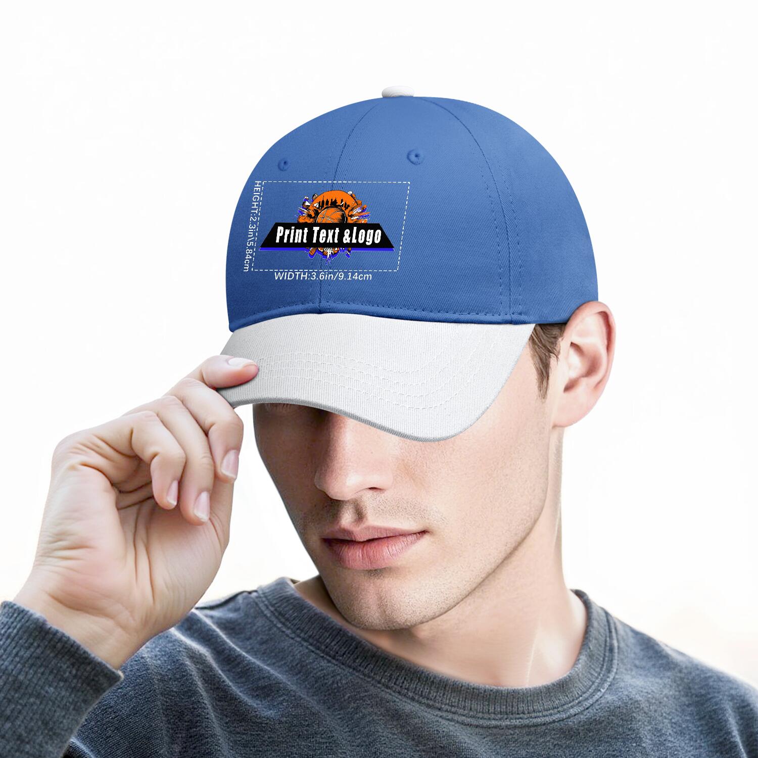 Personalized Blue White 5-Panel Duckbill Cap Your Unique Style Your Way enthsush