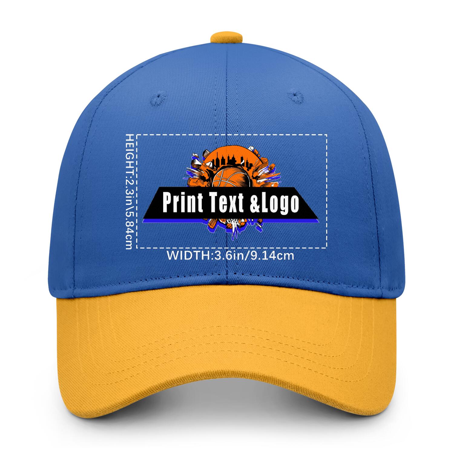 Personalized Blue Yellow 5-Panel Duckbill Cap Your Unique Style Your Way enthsush