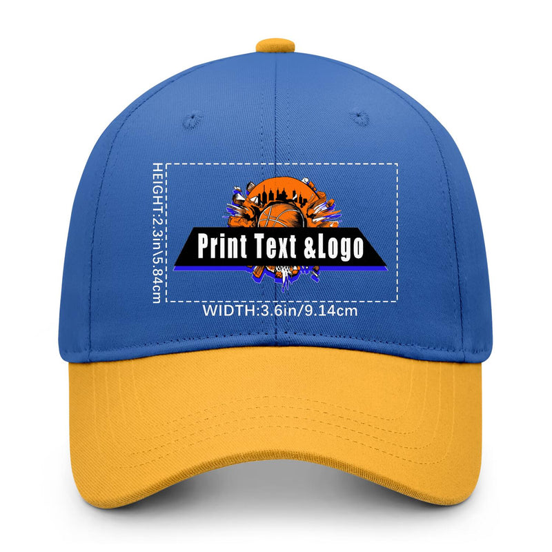 Personalized Blue Yellow 5-Panel Duckbill Cap Your Unique Style Your Way