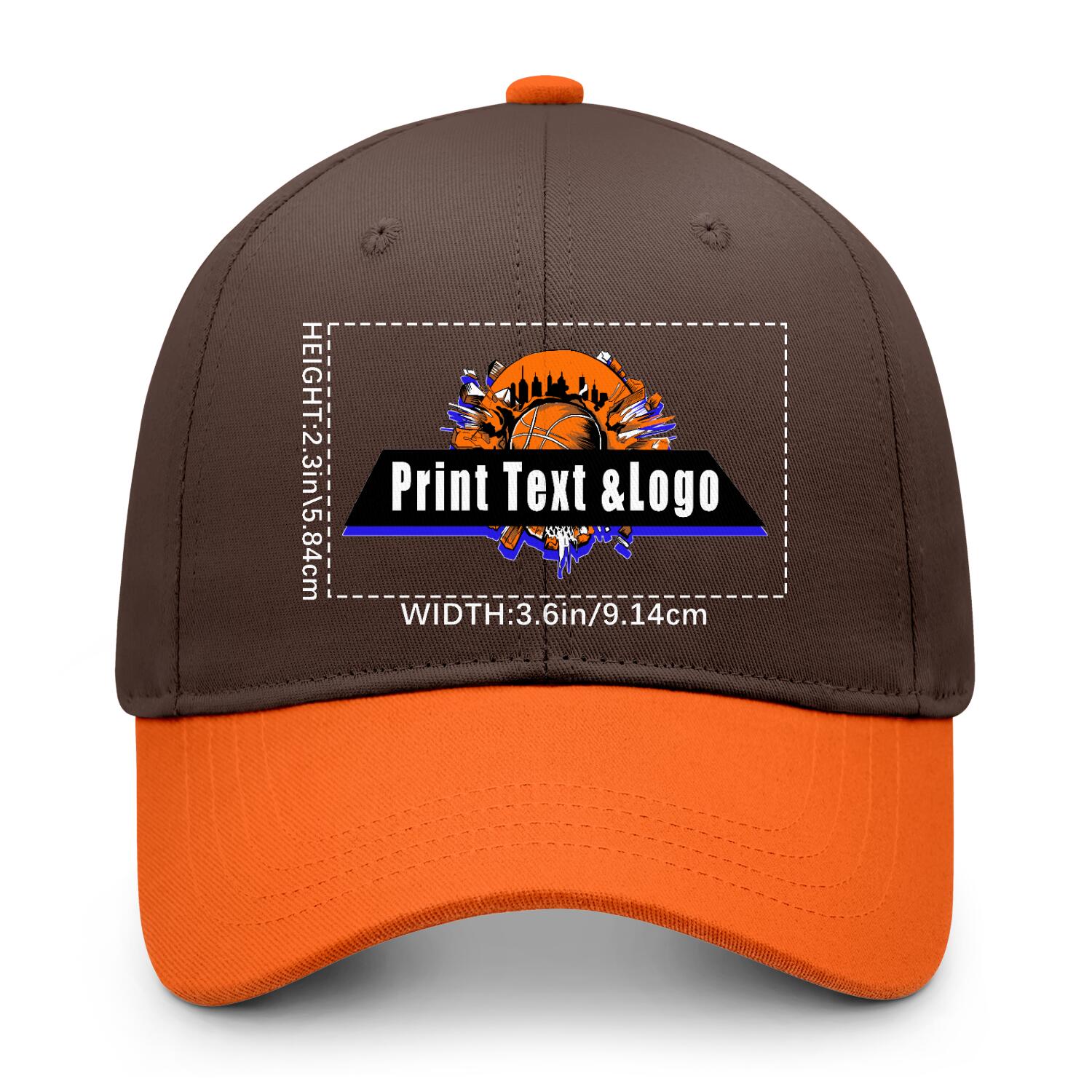 Personalized Brown Orange 5-Panel Duckbill Cap Your Unique Style Your Way enthsush