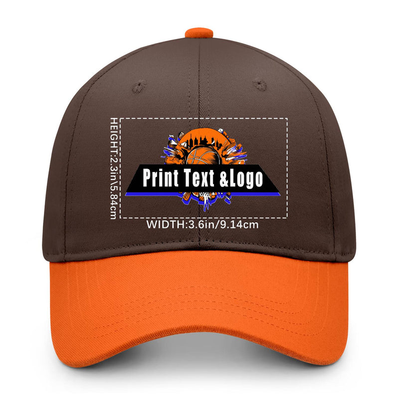 Personalized Brown Orange 5-Panel Duckbill Cap Your Unique Style Your Way