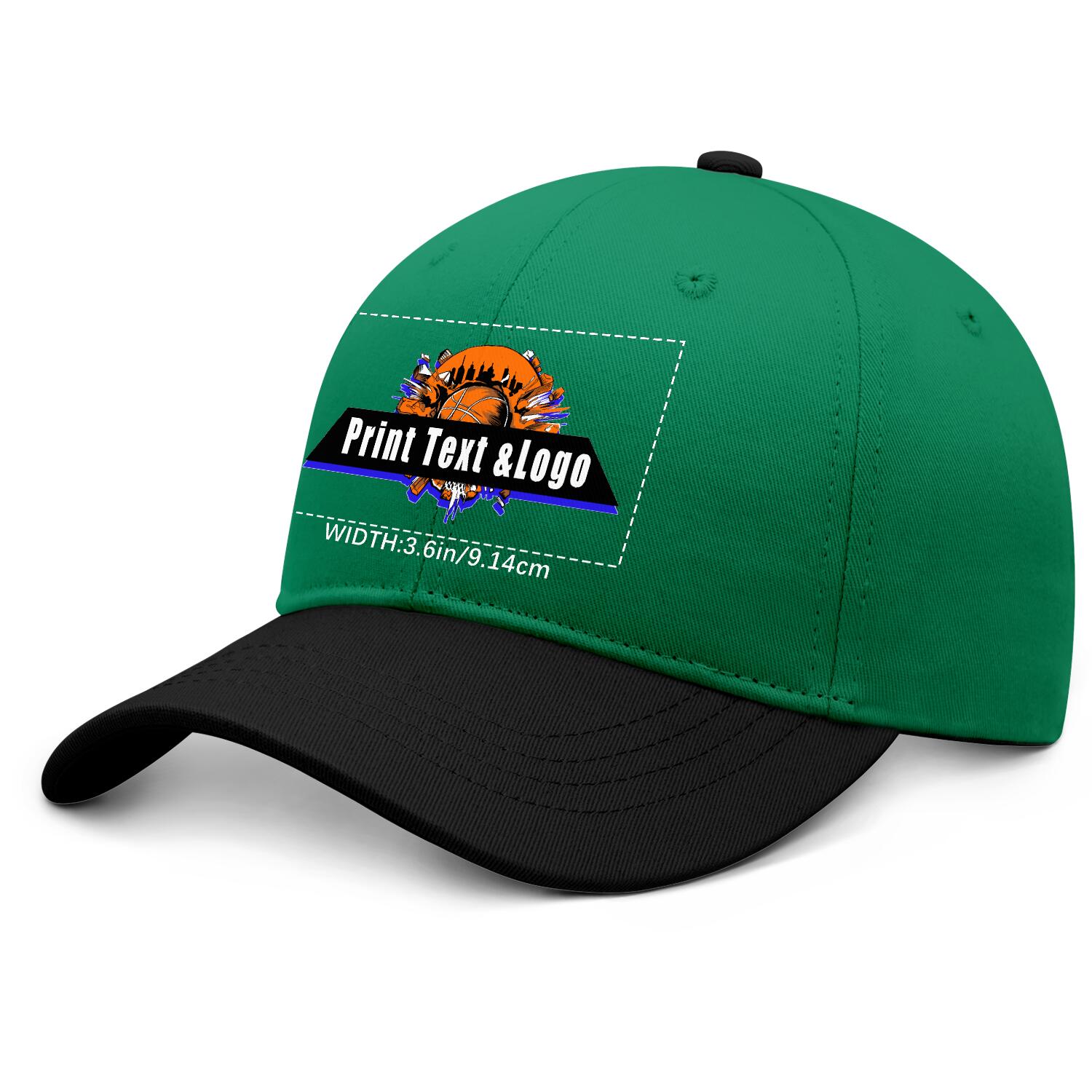 Personalized Green Black 5-Panel Duckbill Cap Your Unique Style Your Way enthsush