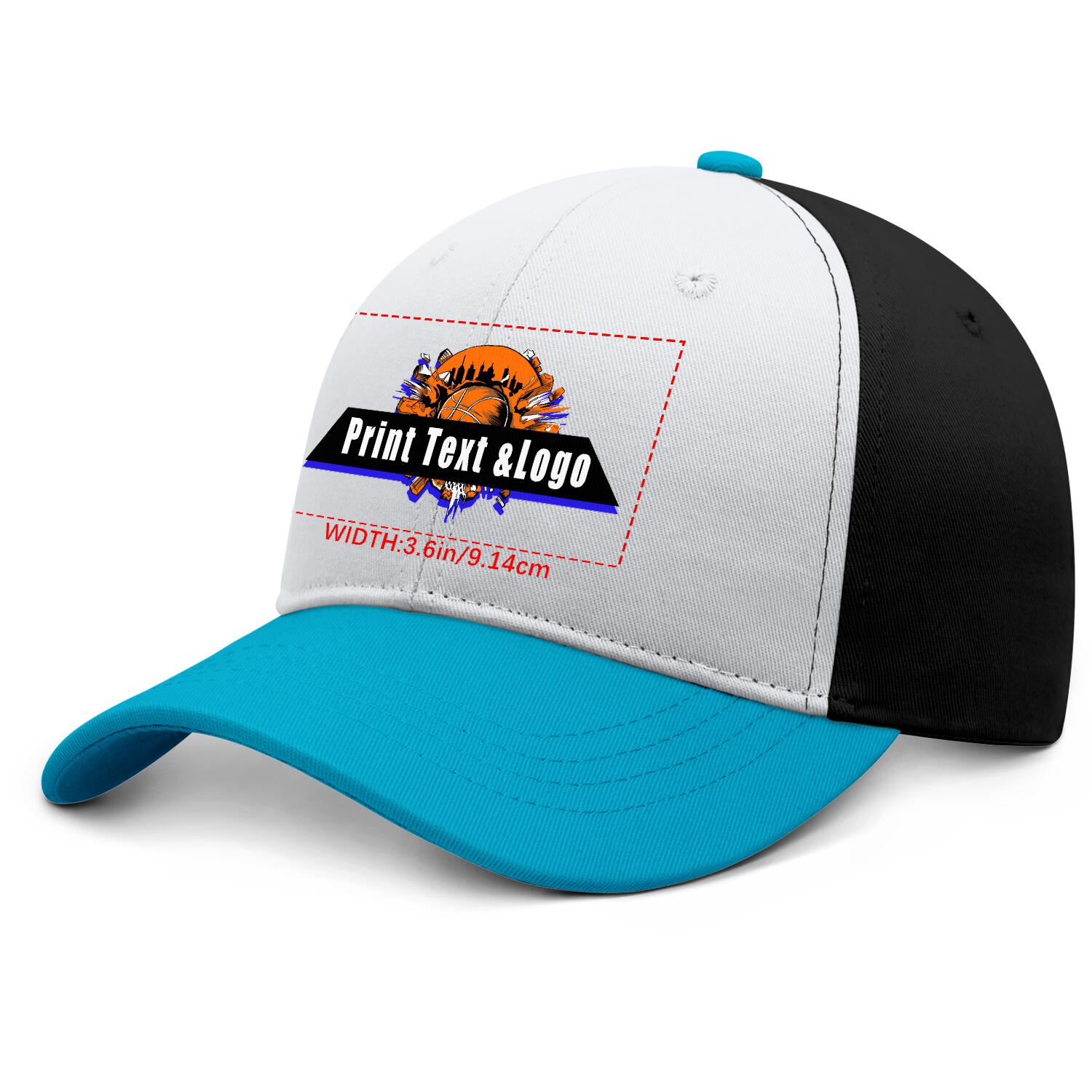 Personalized Bitonal Aquamarine 5-Panel Duckbill Cap Your Unique Style Your Way enthsush