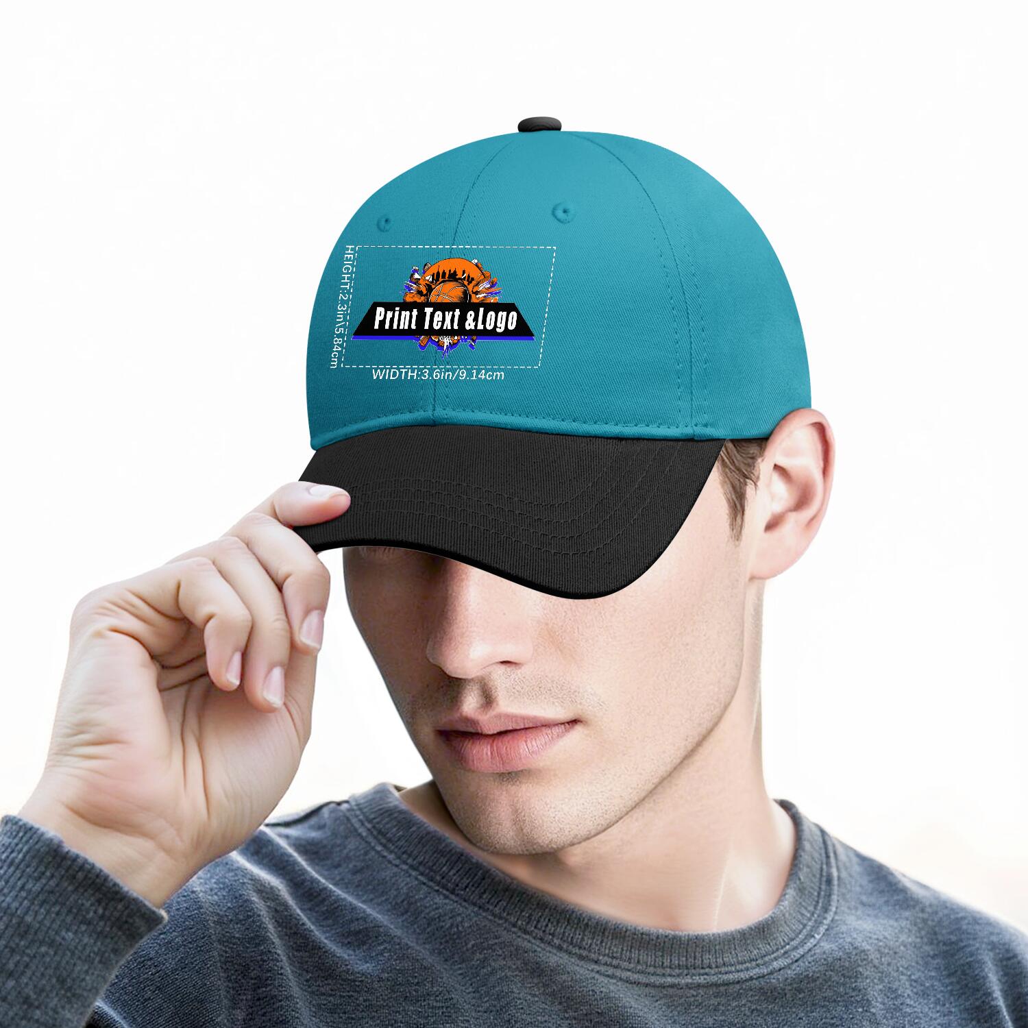 Personalized Aquamarine Black 5-Panel Duckbill Cap Your Unique Style Your Way enthsush