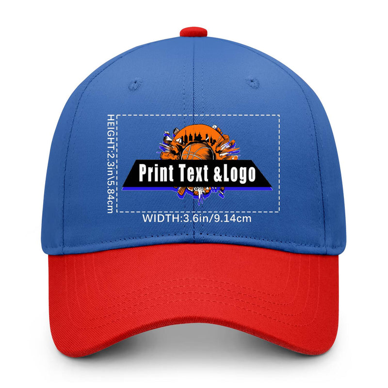 Personalized Blue Red 5-Panel Duckbill Cap Your Unique Style Your Way