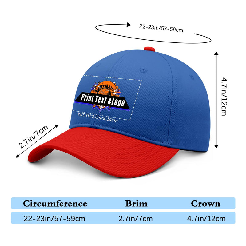 Personalized Blue Red 5-Panel Duckbill Cap Your Unique Style Your Way