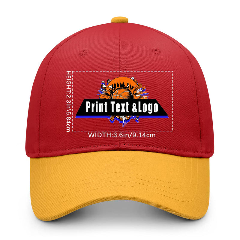 Personalized Burgundy Yellow 5-Panel Duckbill Cap Your Unique Style Your Way