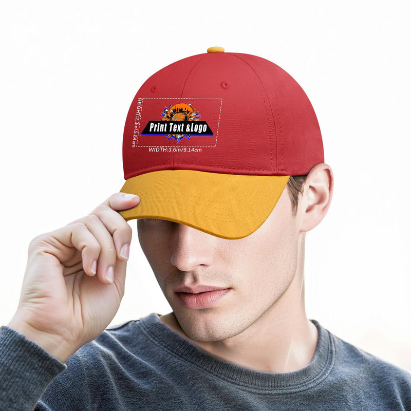 Personalized Burgundy Yellow 5-Panel Duckbill Cap Your Unique Style Your Way