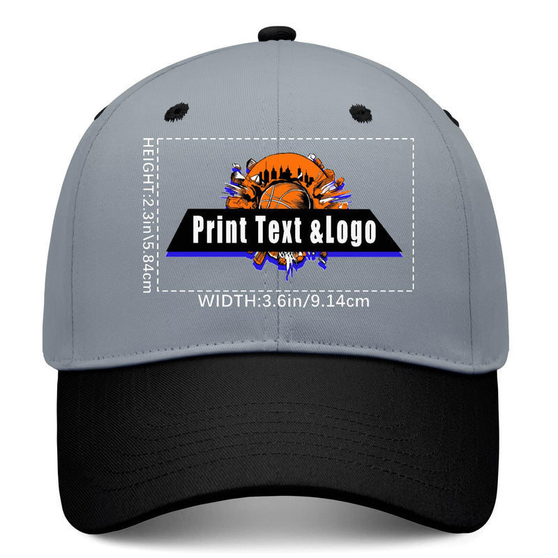 Personalized Grey Black 5-Panel Duckbill Cap Your Unique Style Your Way