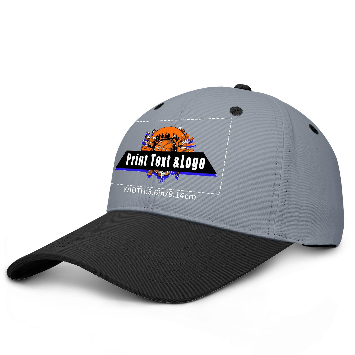 Personalized Grey Black 5-Panel Duckbill Cap Your Unique Style Your Way enthsush