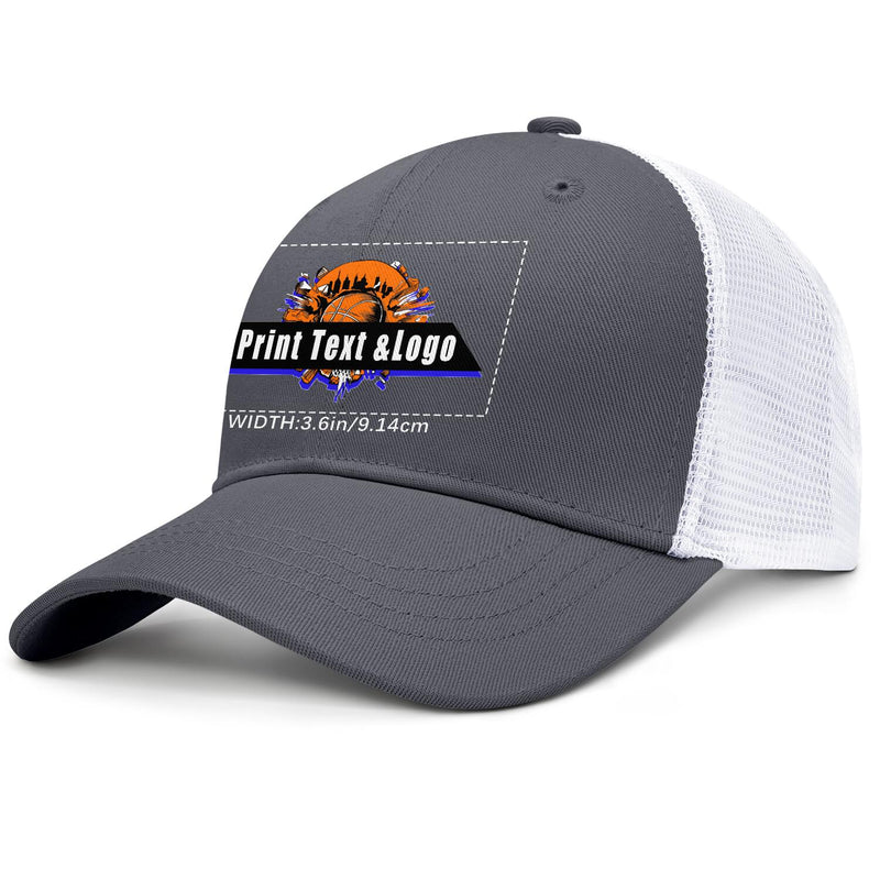 Personalized Grey 5-Panel Duckbill Cap Your Unique Style Your Way