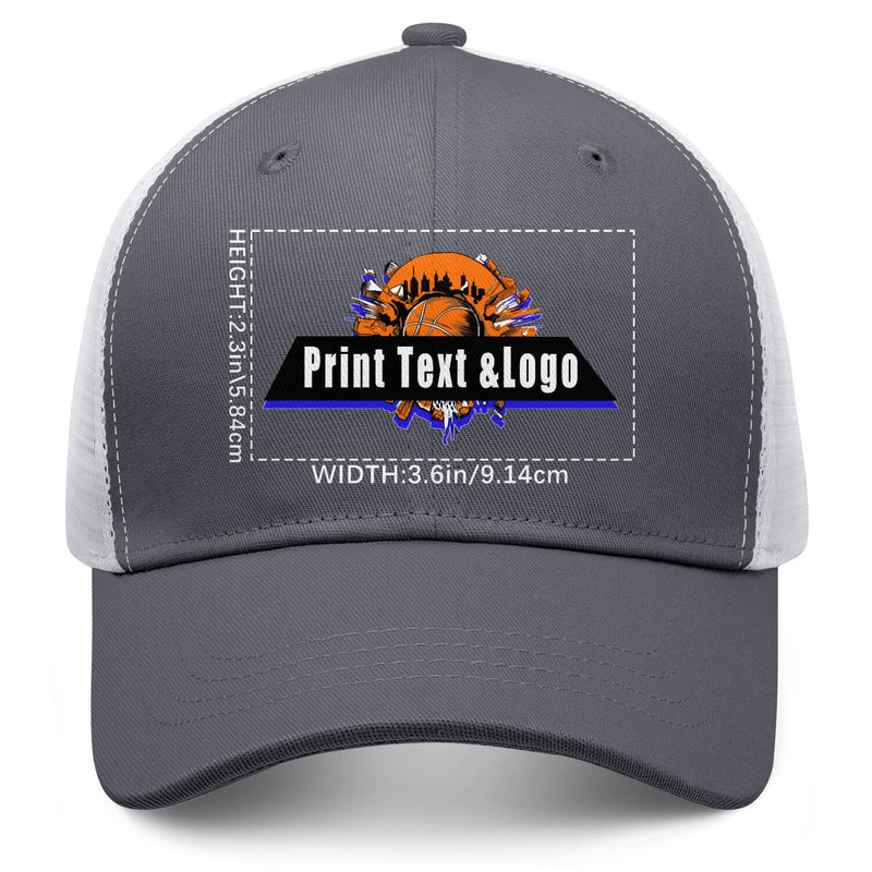 Personalized Grey 5-Panel Duckbill Cap Your Unique Style Your Way