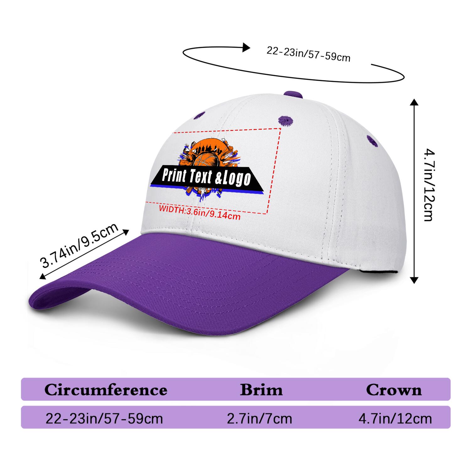 Personalized Purple 5-Panel Duckbill Cap Your Unique Style Your Way enthsush