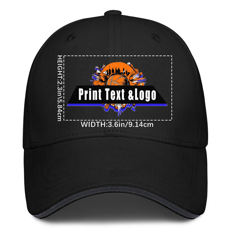 Personalized Black 5-Panel Duckbill Cap Your Unique Style Your Way