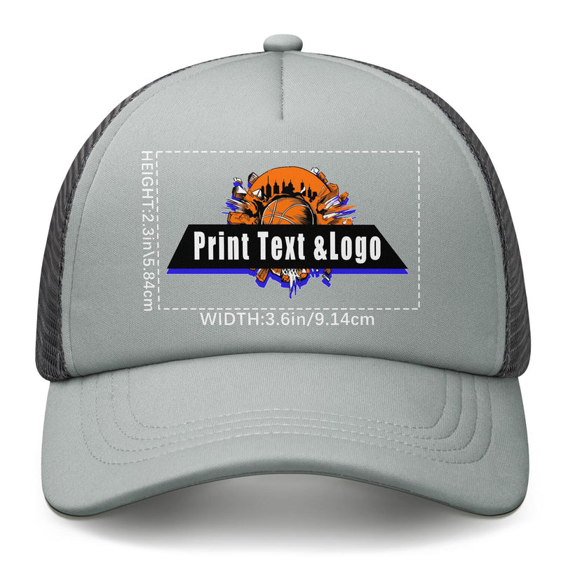 Personalized Grey 5-Panel Duckbill Cap Your Unique Style Your Way