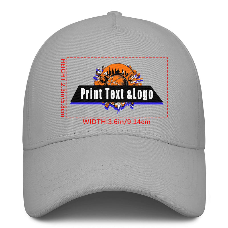 Personalized Grey 5-Panel Duckbill Cap Your Unique Style Your Way