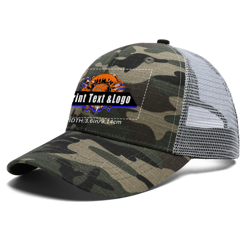 Personalized Green Camouflage 5-Panel Duckbill Cap Your Unique Style Your Way