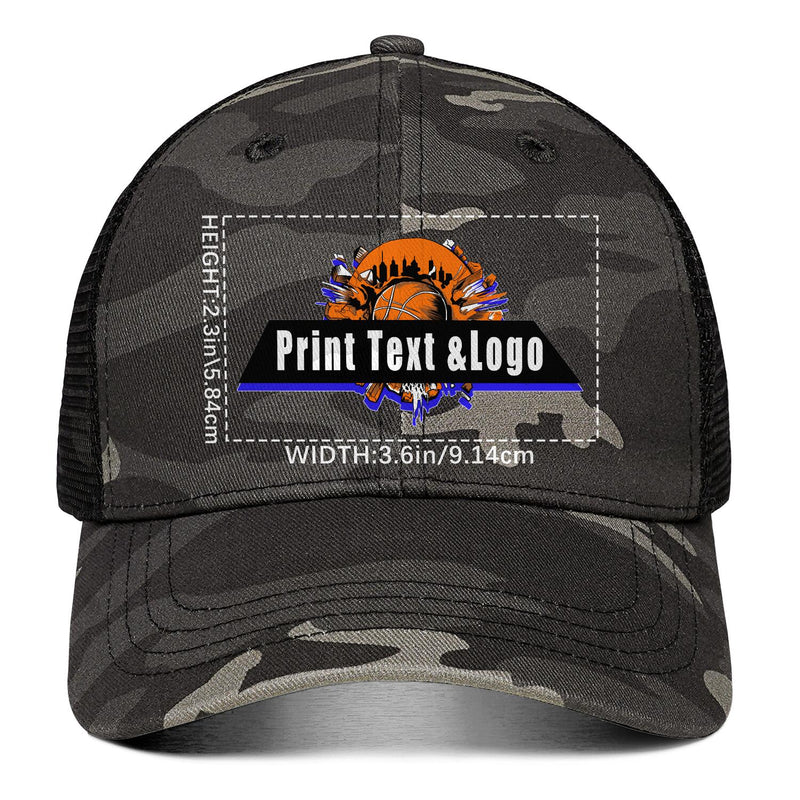 Personalized Grey Camouflage 5-Panel Duckbill Cap Your Unique Style Your Way