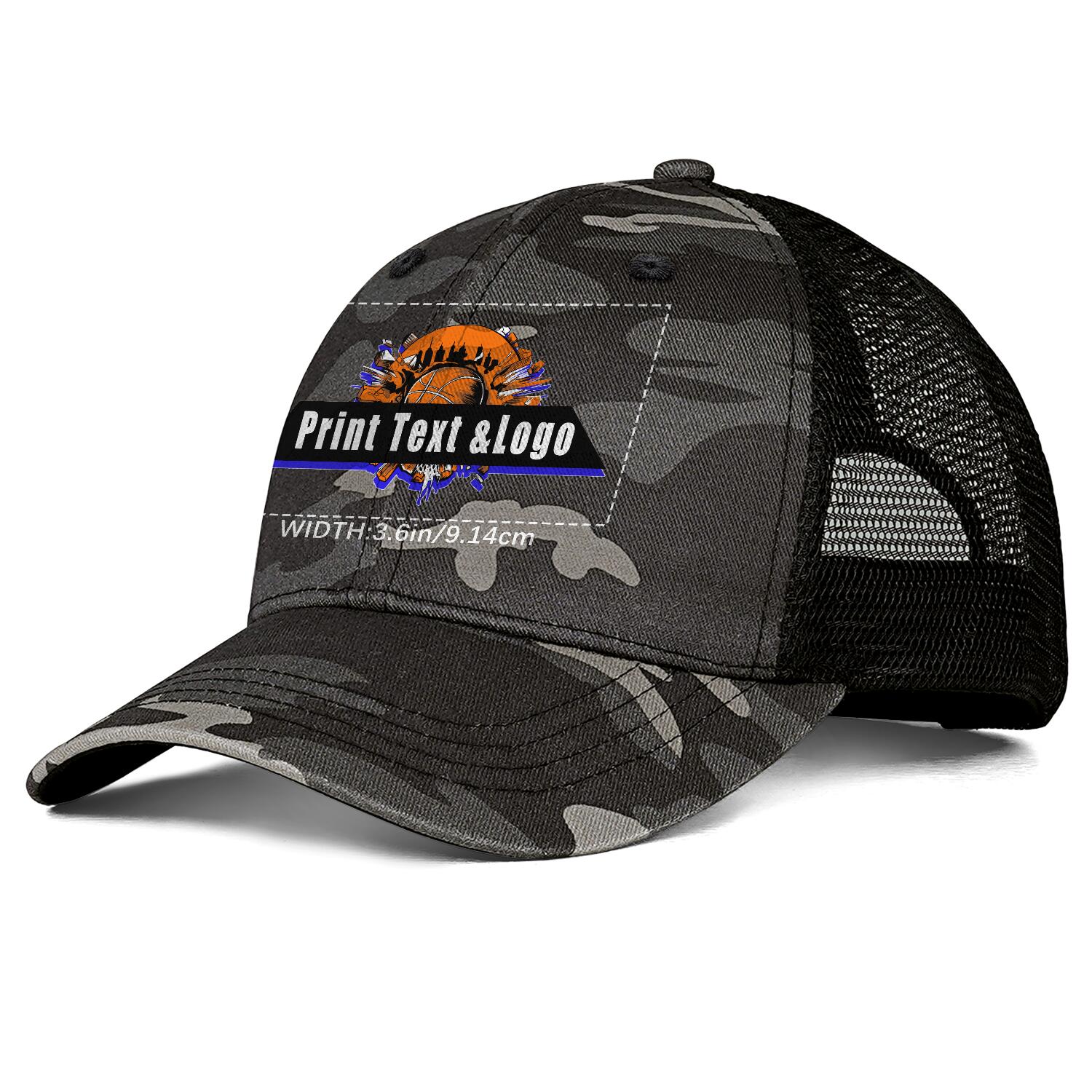 Personalized Grey Camouflage 5-Panel Duckbill Cap Your Unique Style Your Way enthsush