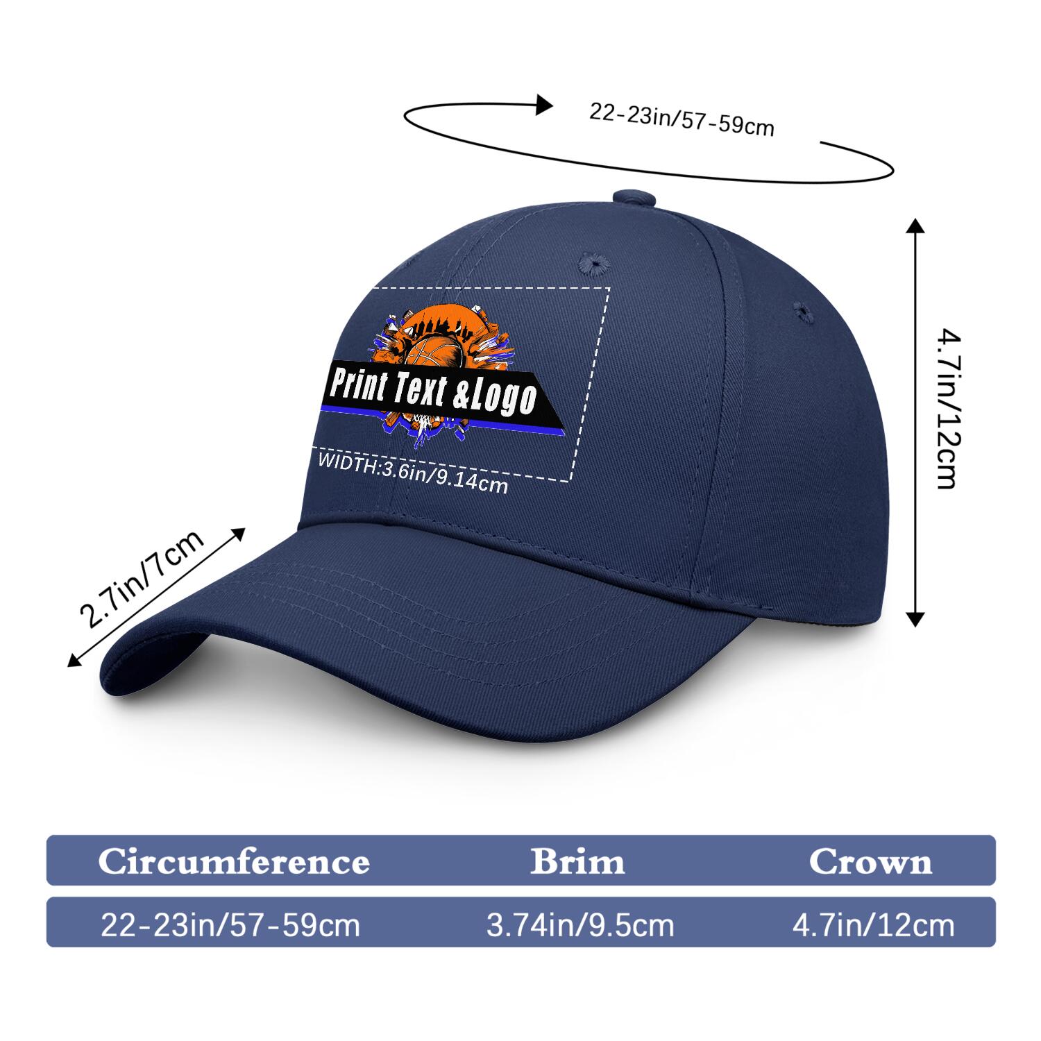 Personalized Navy-Blue 5-Panel Duckbill Cap Your Unique Style Your Way enthsush