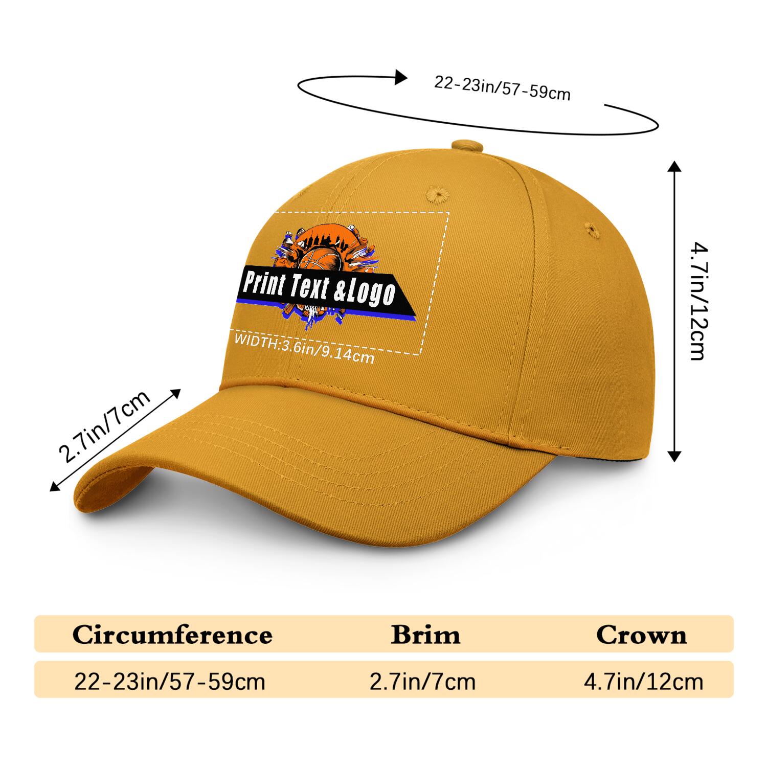Personalized Yellow 5-Panel Duckbill Cap Your Unique Style Your Way enthsush