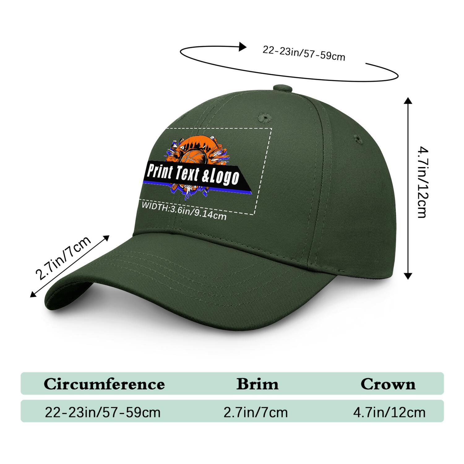 Personalized Army-Green 5-Panel Duckbill Cap Your Unique Style Your Way enthsush