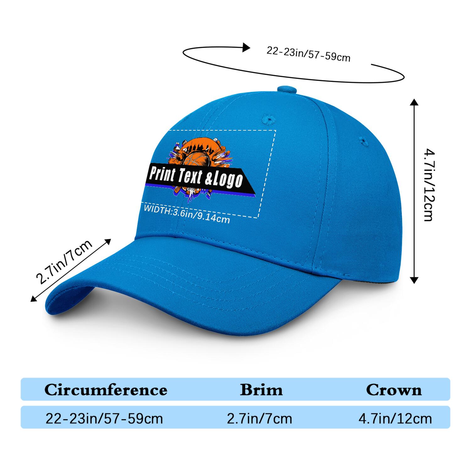 Personalized Bright-Blue 5-Panel Duckbill Cap Your Unique Style Your Way enthsush