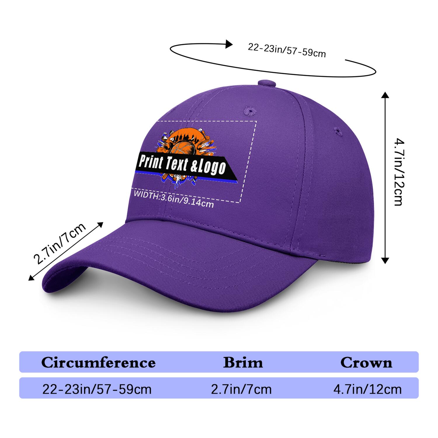 Personalized Purple 5-Panel Duckbill Cap Your Unique Style Your Way enthsush
