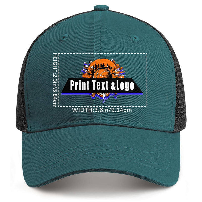 Personalized Blue-Green 5-Panel Duckbill Cap Your Unique Style Your Way