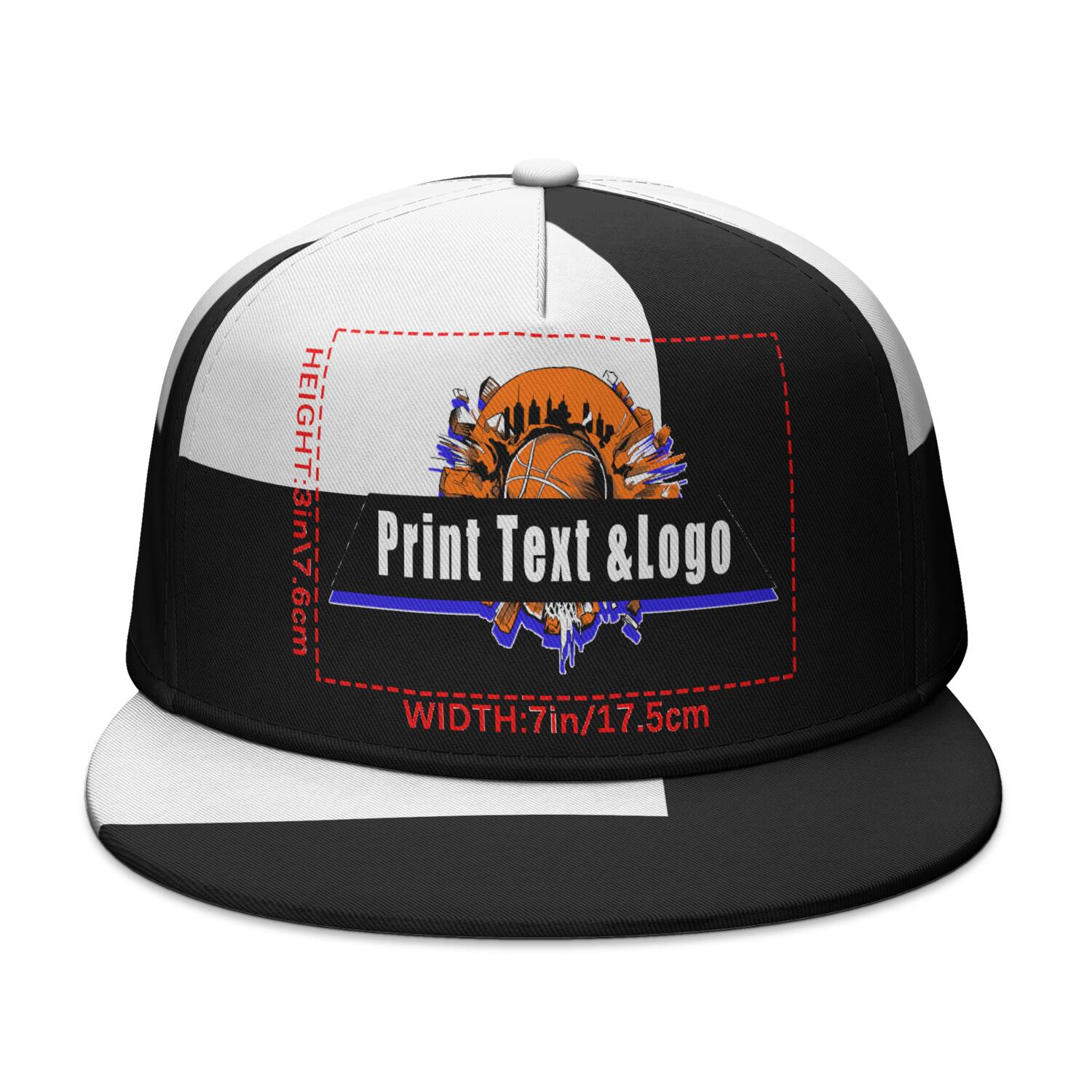 Custom White Contrast Flat Brim Cap Personalize Your Style enthsush