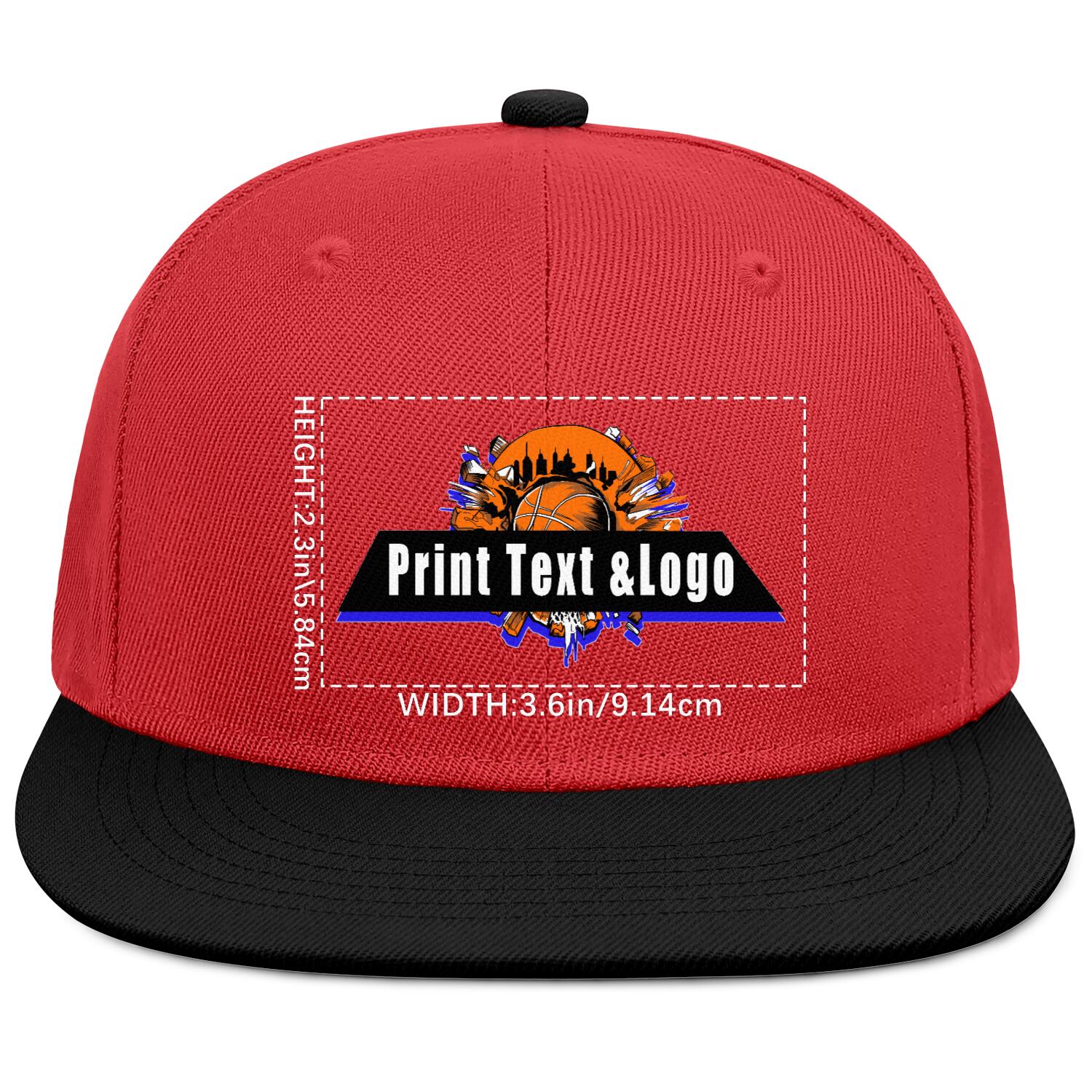 Custom Red Contrast Flat Brim Cap Personalize Your Style enthsush