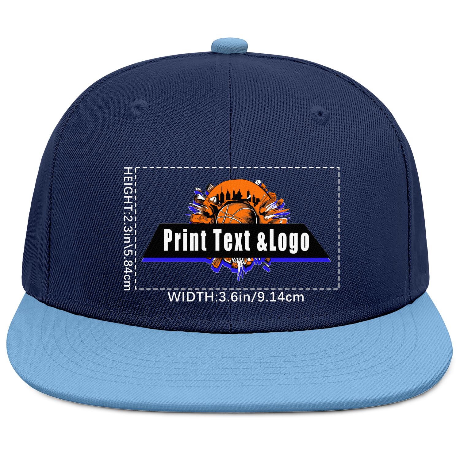 Custom Navy Contrast Flat Brim Cap Personalize Your Style enthsush