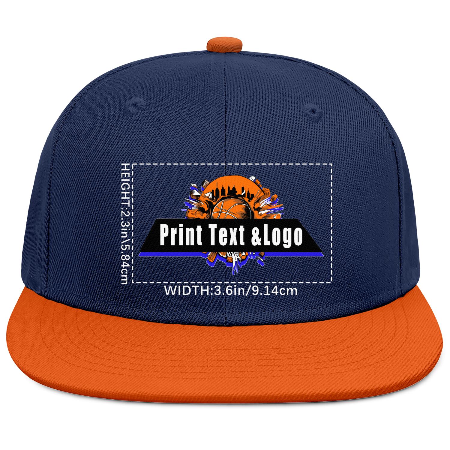 Custom Navy Contrast Flat Brim Cap Personalize Your Style enthsush