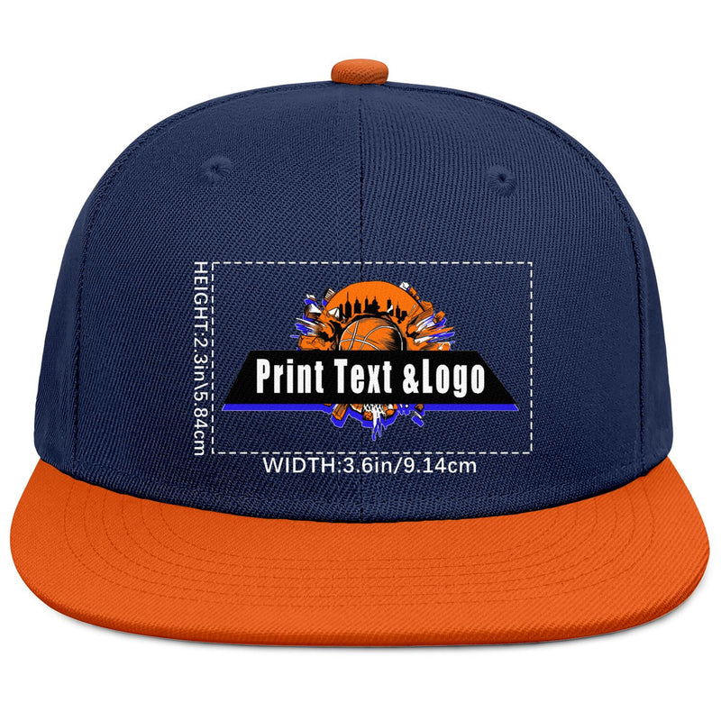 Custom Navy Contrast Flat Brim Cap Personalize Your Style enthsush