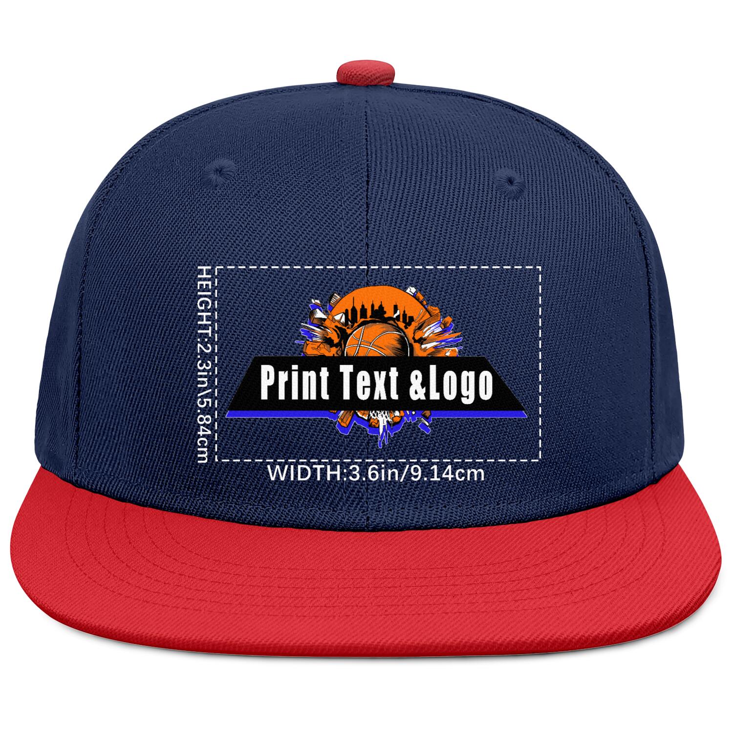 Custom Navy Contrast Flat Brim Cap Personalize Your Style enthsush