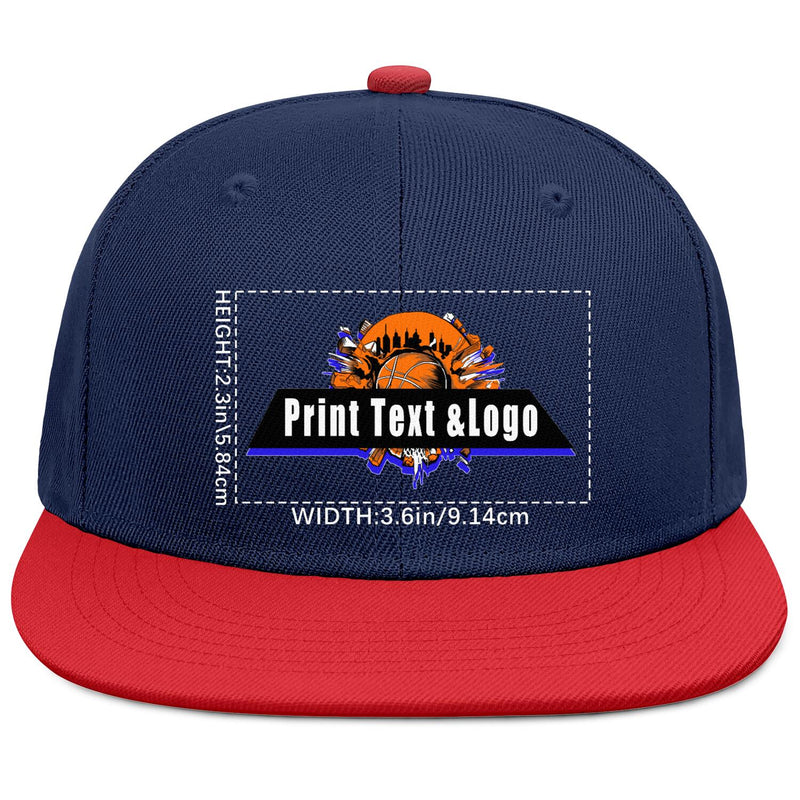 Custom Navy Contrast Flat Brim Cap Personalize Your Style enthsush