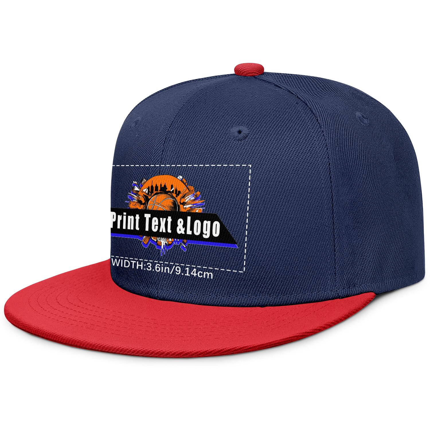 Custom Navy Contrast Flat Brim Cap Personalize Your Style enthsush