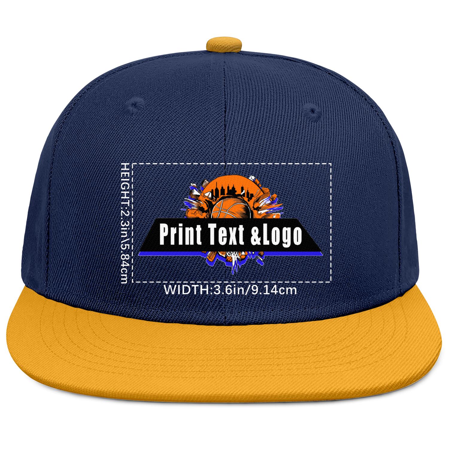 Custom Navy Contrast Flat Brim Cap Personalize Your Style enthsush