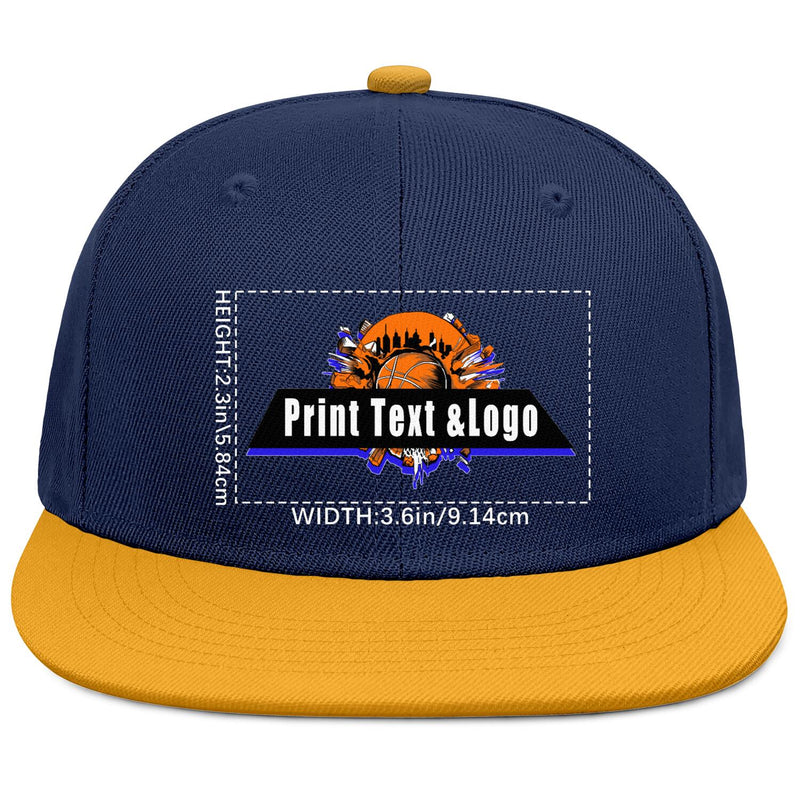 Custom Navy Contrast Flat Brim Cap Personalize Your Style enthsush