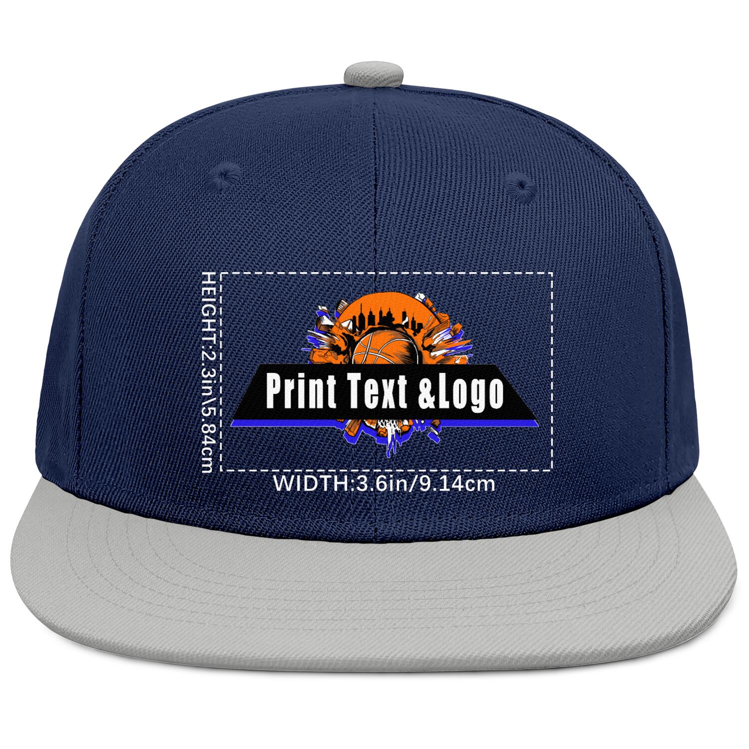 Custom Navy Contrast Flat Brim Cap Personalize Your Style enthsush