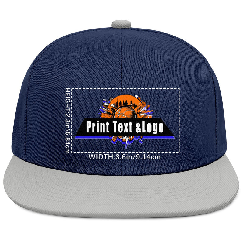 Custom Navy Contrast Flat Brim Cap Personalize Your Style enthsush