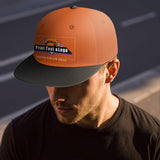 Custom Orange Black Contrast Flat Brim Cap Personalize Your Style enthsush