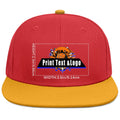 Custom Red Yellow Contrast Flat Brim Cap Personalize Your Style enthsush
